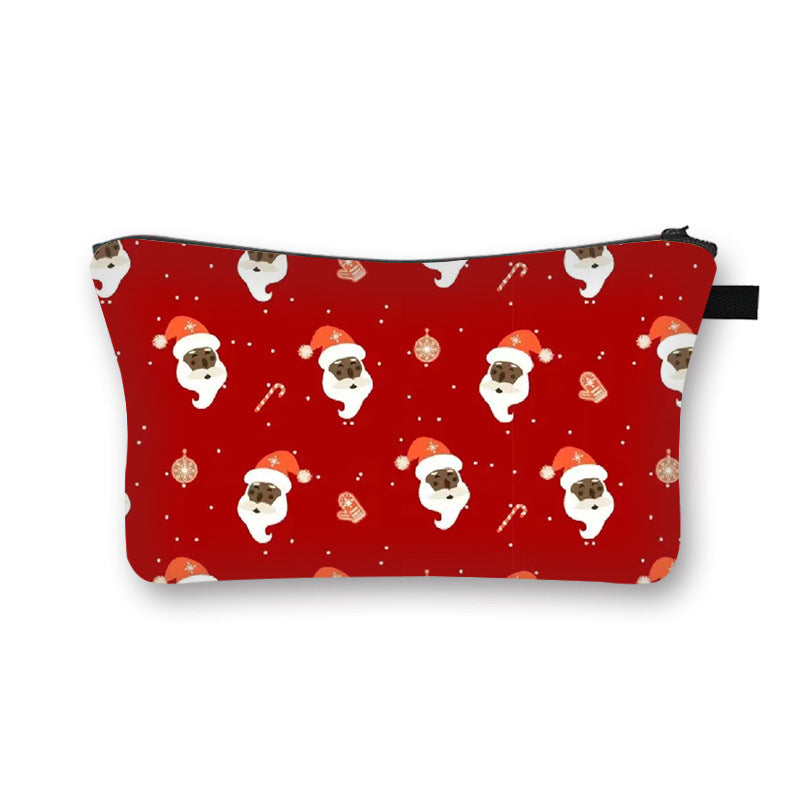 Wholesale Christmas Makeup Bags with Large Capacity Polyester Storage Bags